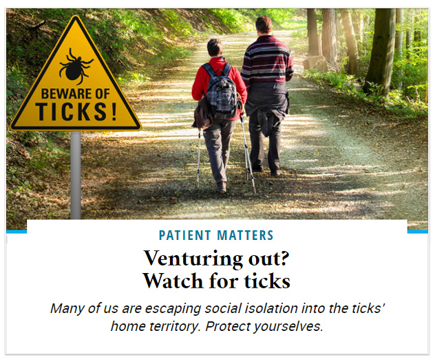 Venturing out? Watch for ticks