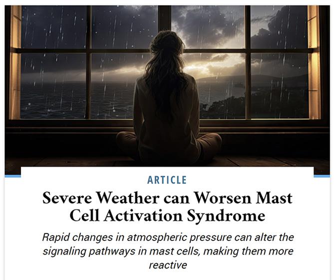 Rapid changes in atmospheric pressure can alter the signaling pathways in mast cells, making them more reactive