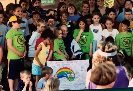 Dr Charles Ray Jones and children he has treated