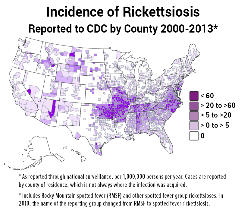 Rickettsiosis in the USA 2000-2013