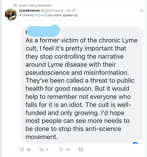 Strang's anti-chronic Lyme retweet