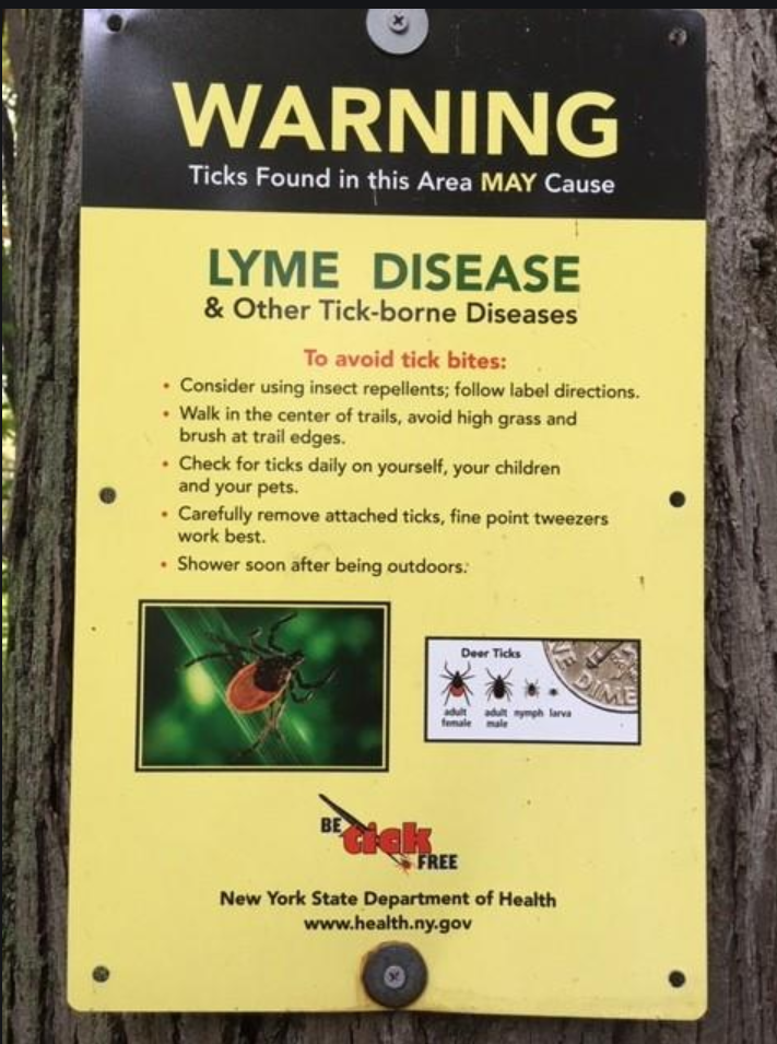 tick warning sign